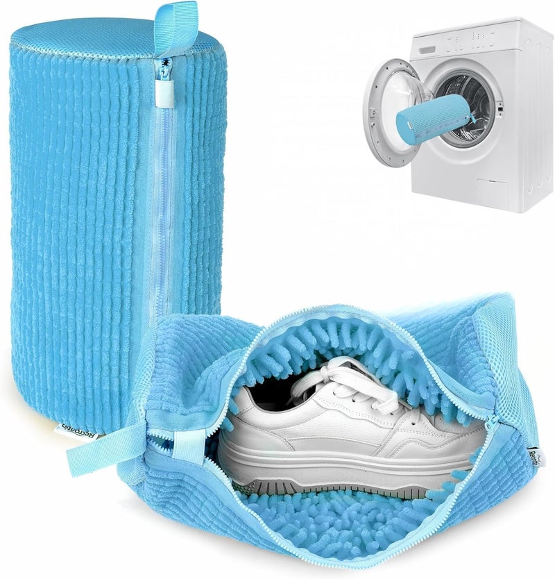Recrantia Shoe Washing Machine Bag - Set of 2 Shoe Washing Bags, 360° Deep Clean Shoes Laundry Bag, Reusable Shoe Bag for Washing Machine, Sneaker washing machine bags, Blue - Image 1